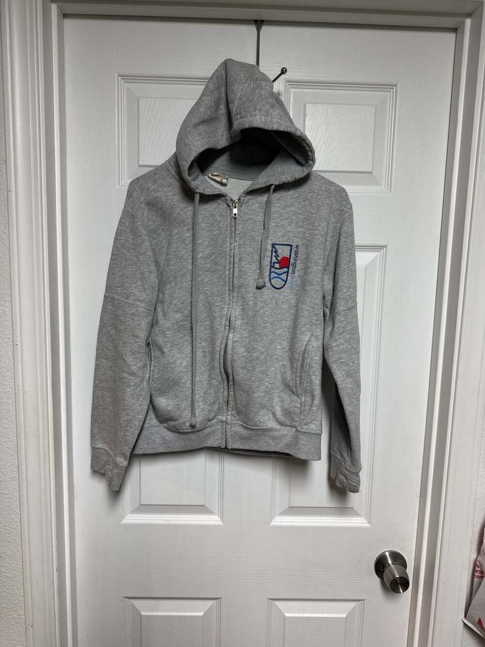 Vintage Fleece Washington Island Door County Heather Gray Full-Full Zip Hoodie